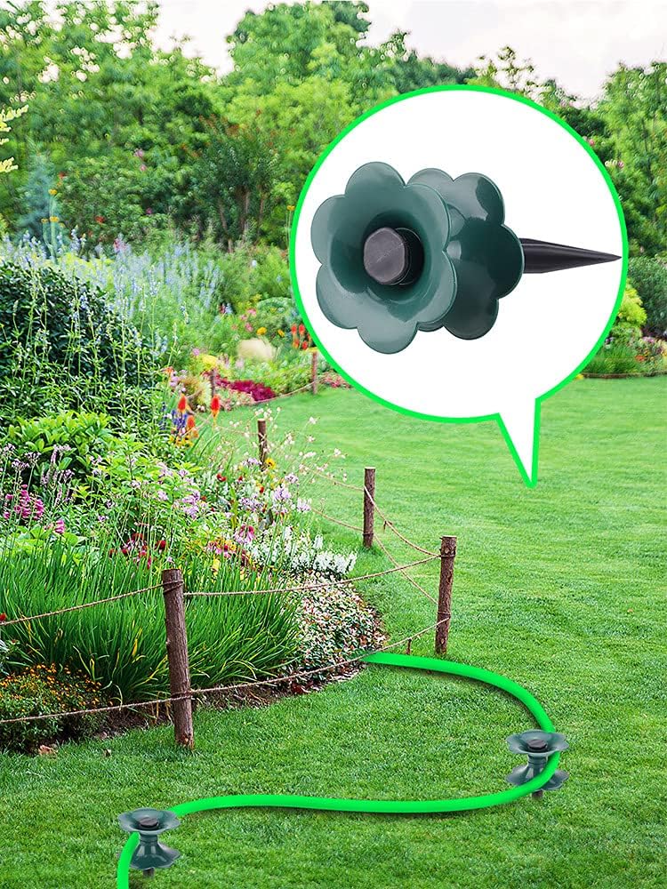 Garden Hose Guide Holder Spike, 3 Pack Hose Guide Spikes Water Hoses Spike Stake Long Plastic Spike Plant Saver Tool for Plant Protection Yard Garden, Green, 3PCS