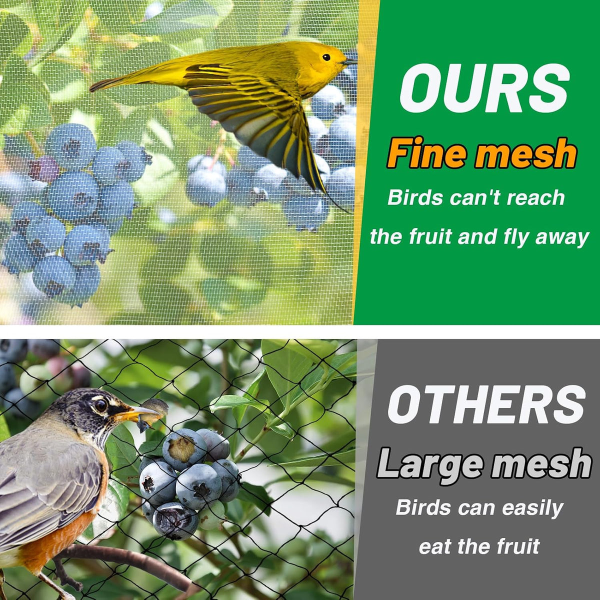 2 Pack 6.5x10ft Garden Netting, Ultra Fine Mesh Plant Covers