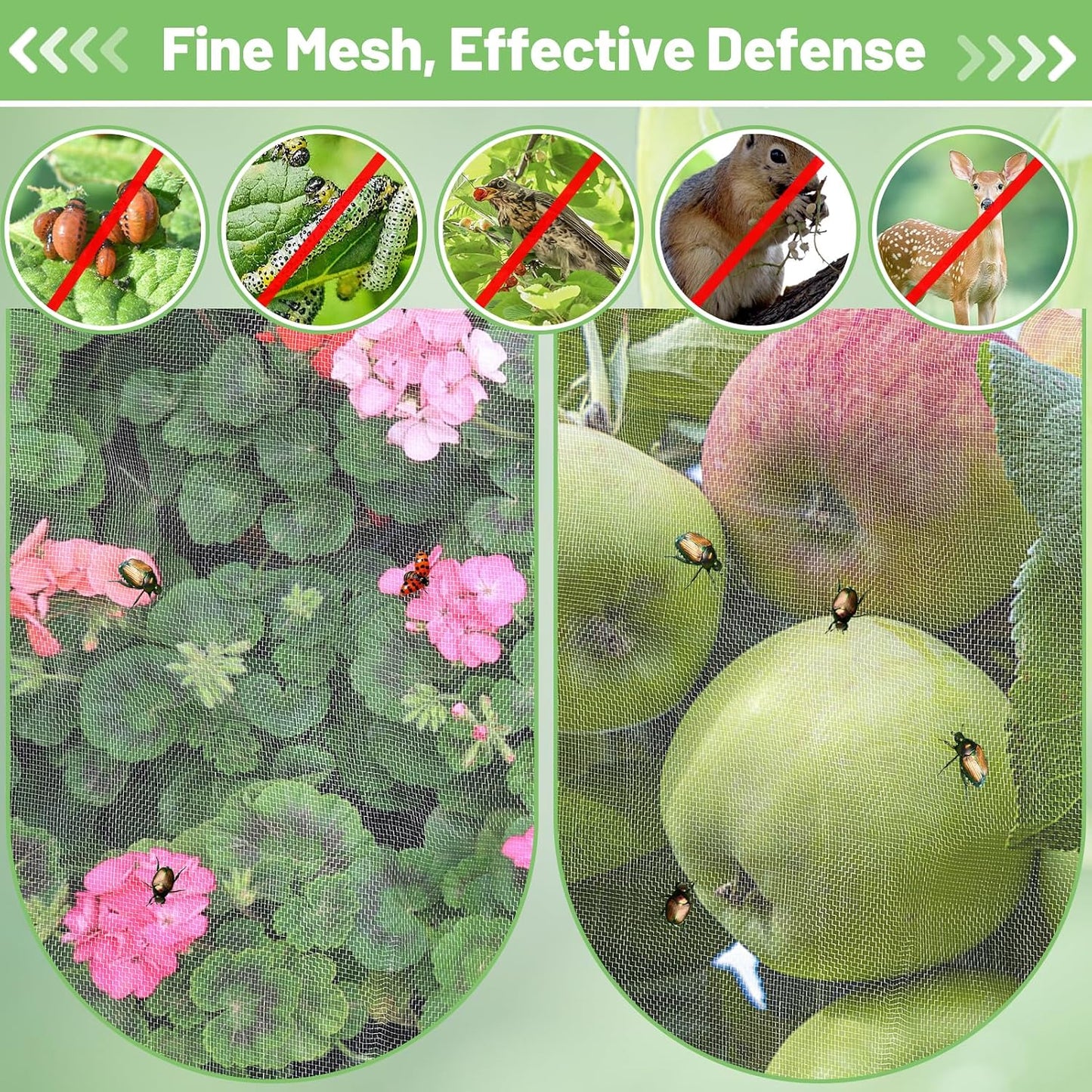 2 Pack 6.5x10ft Garden Netting, Ultra Fine Mesh Plant Covers