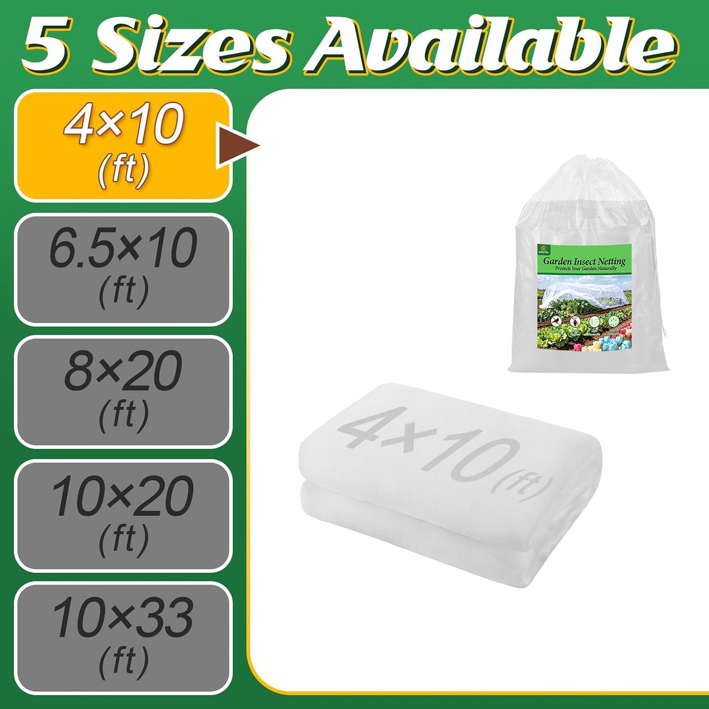 2 Pack 6.5x10ft Garden Netting, Ultra Fine Mesh Plant Covers