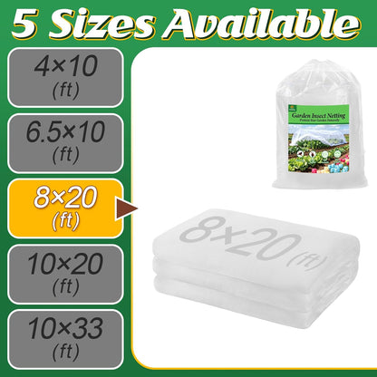 2 Pack 6.5x10ft Garden Netting, Ultra Fine Mesh Plant Covers