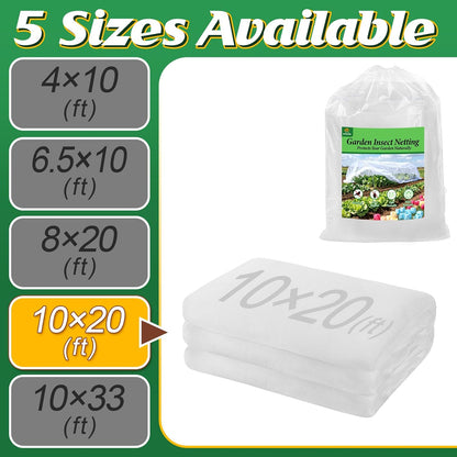 2 Pack 6.5x10ft Garden Netting, Ultra Fine Mesh Plant Covers