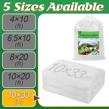 2 Pack 6.5x10ft Garden Netting, Ultra Fine Mesh Plant Covers