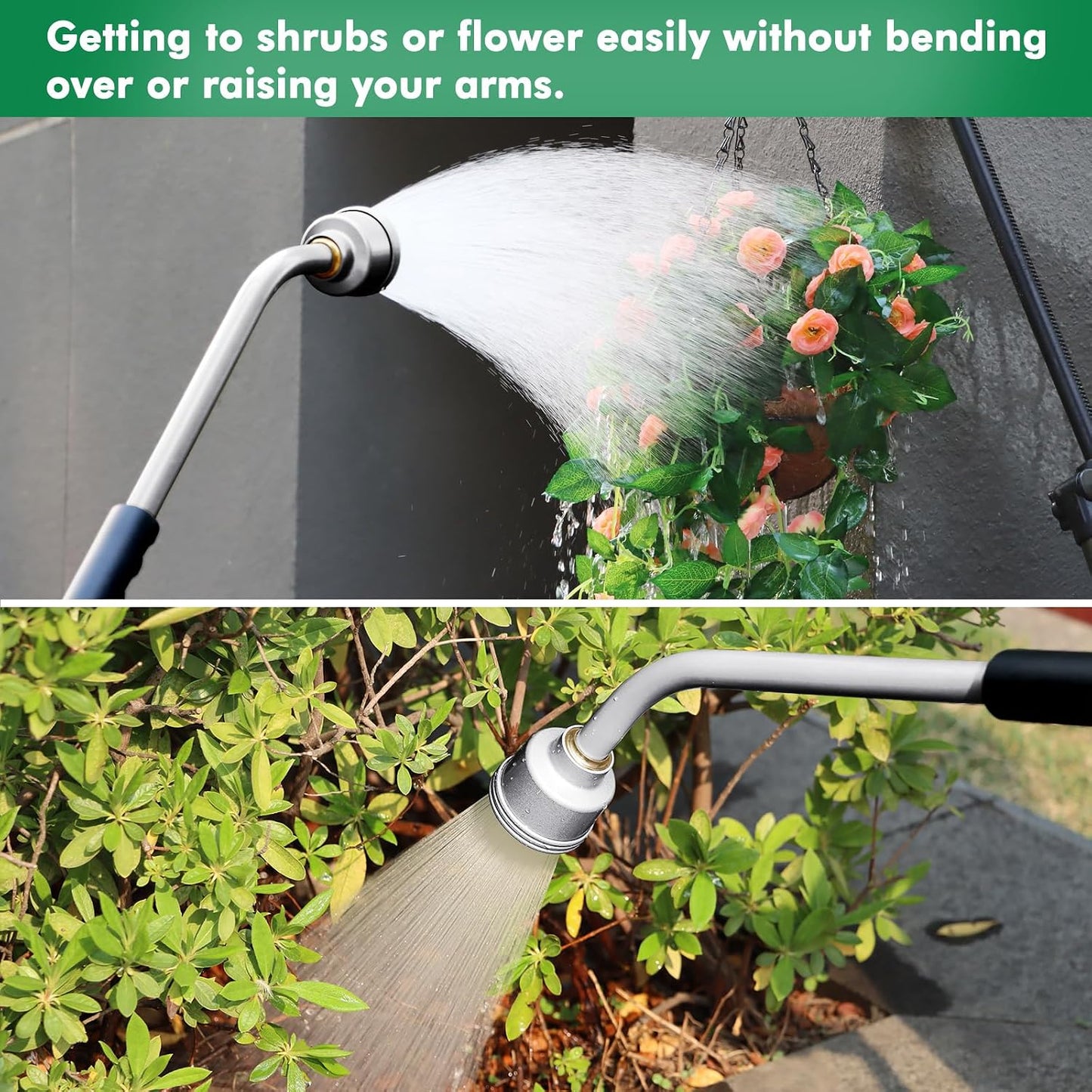 Long Watering Wand, 24 Inches Gentle Soft Full Shower Sprayer Wand