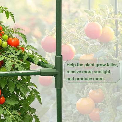 Tomato Cages for Garden&Pots, 4 Pack 50" Plant Support Trellis for Tomatoes, Cucumbers, Beans | Heavy-Duty Steel with Rust-Proof Coating | Garden Stakes for Outdoor Indoor Plants