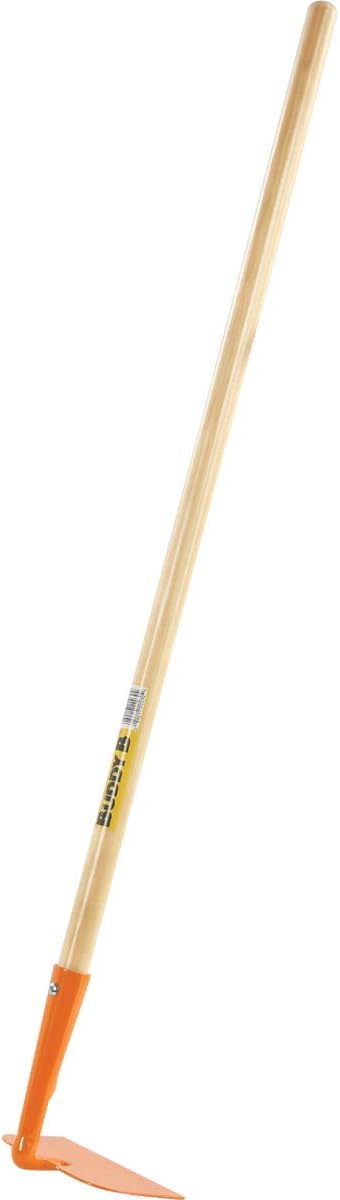 Kids Long Handle Garden Hoe, Mini Digging Tool with Wooden Handle, Gardening Tool for Children, Orange