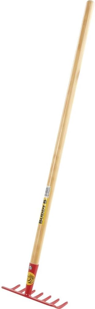 Kids Long Handle Garden Hoe, Mini Digging Tool with Wooden Handle, Gardening Tool for Children, Orange