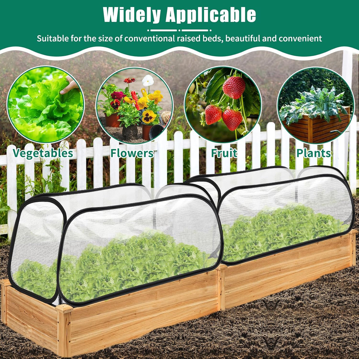 2 Pack Garden Covers for Raised Beds, 45"X22"X16", Freeze Protection