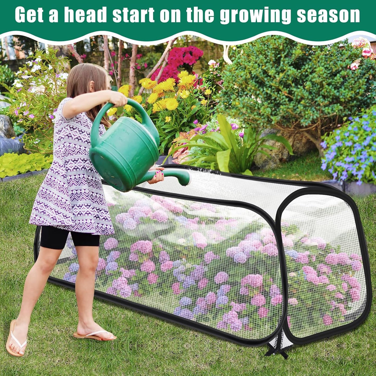 2 Pack Garden Covers for Raised Beds, 45"X22"X16", Freeze Protection