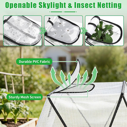 2 Pack Garden Covers for Raised Beds, 45"X22"X16", Freeze Protection