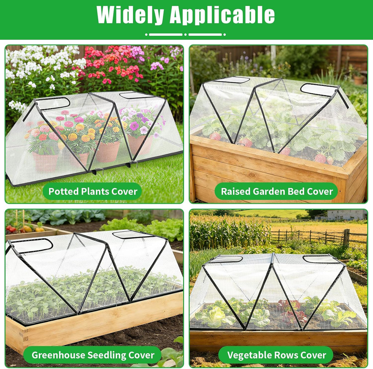 2 Pack Garden Covers for Raised Beds, 45"X22"X16", Freeze Protection