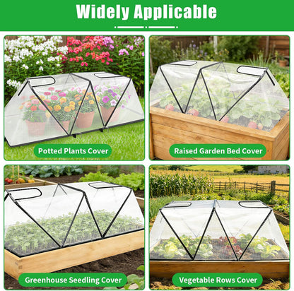 2 Pack Garden Covers for Raised Beds, 45"X22"X16", Freeze Protection