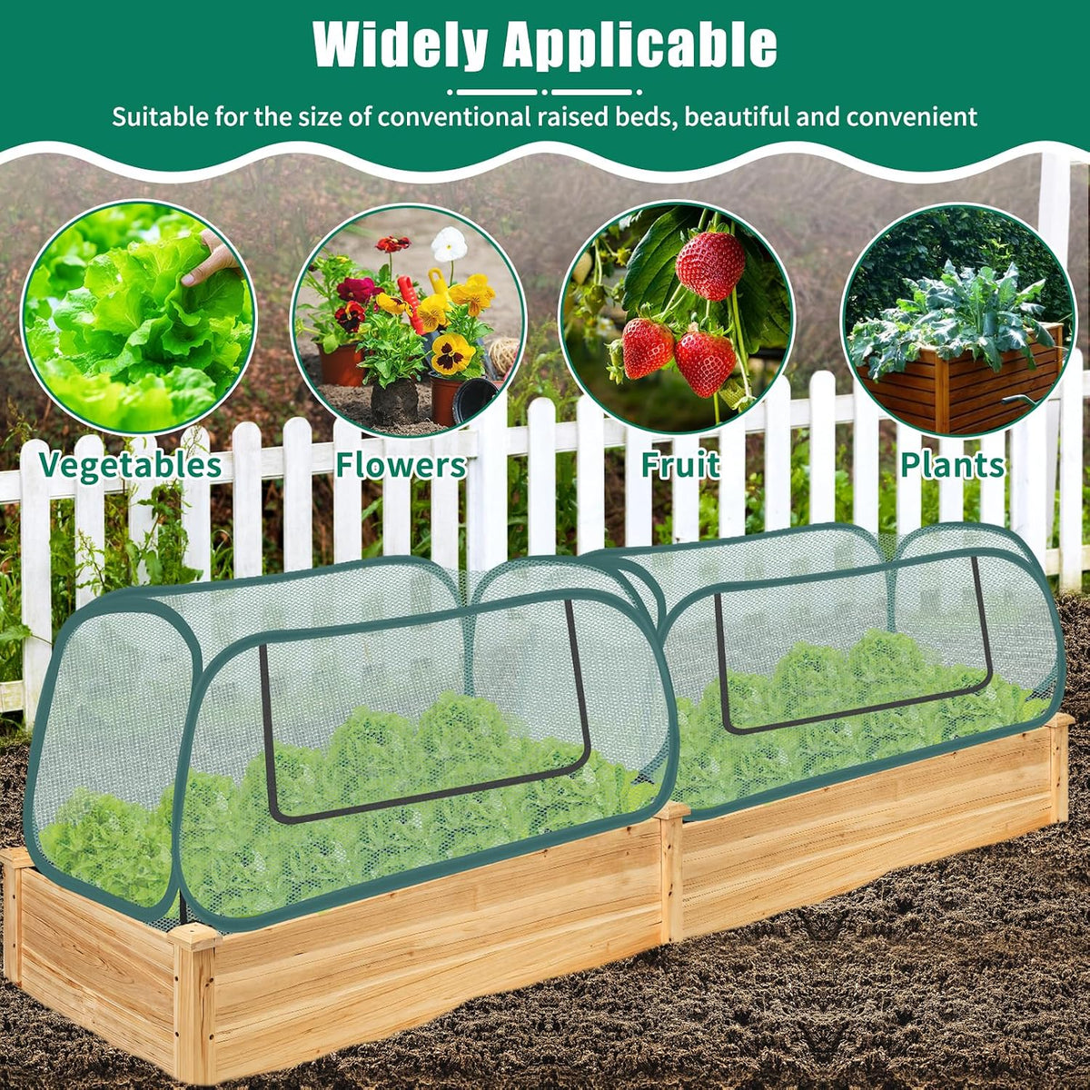 2 Pack Garden Covers for Raised Beds, 45"X22"X16", Freeze Protection