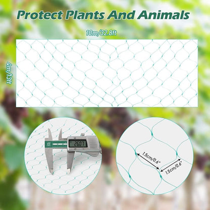 33 Ft x 13 Ft Green Garden Bird Netting,Green Garden Plant Netting,Garden Plant Fruits Fencing Mesh