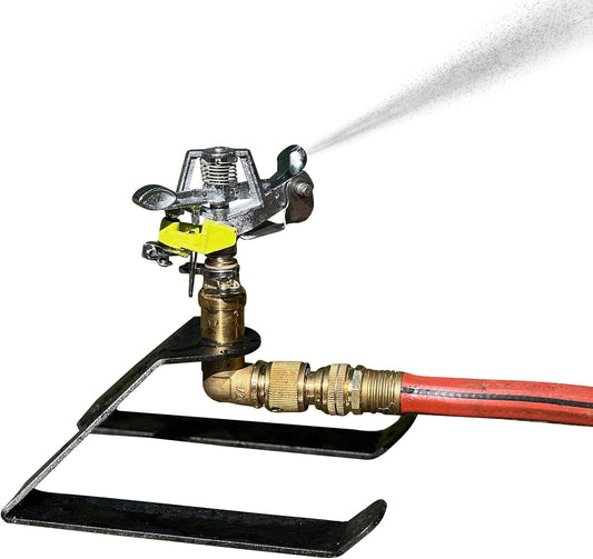 Impact Sprinklers for Yard, Garden, and Large Areas - Rotating Pulsating Lawn Sprinkler with Adjustable 360 Degree Rotating Head and Heavy Duty Steel Sled Base