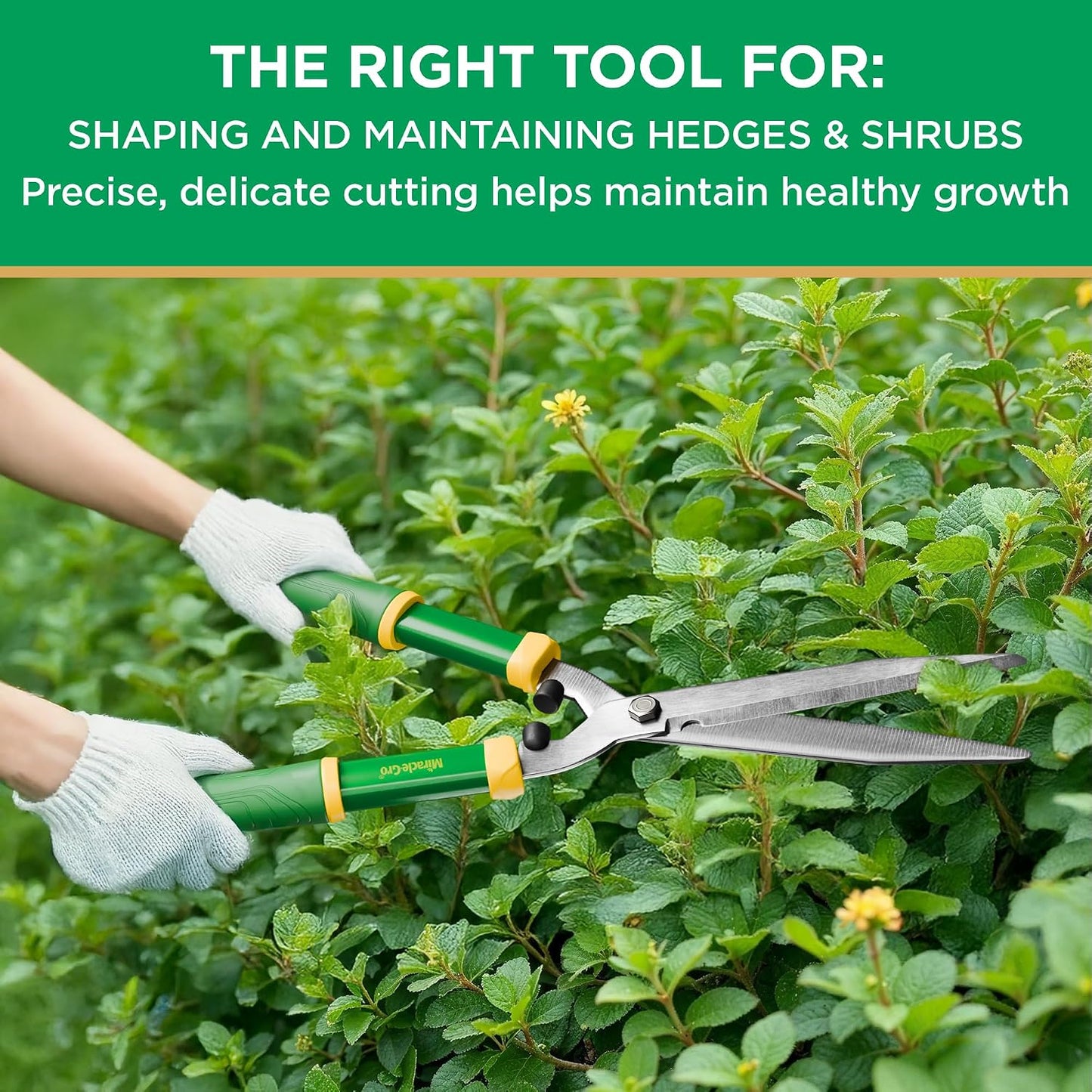 21 in. Hedge Shears – Lawn and Yard Tool with Sharp Carbon Steel Blades, Comfort Grip Handles, and Lightweight Design for Shaping/Trimming Hedges, Shrubs, and Bushes