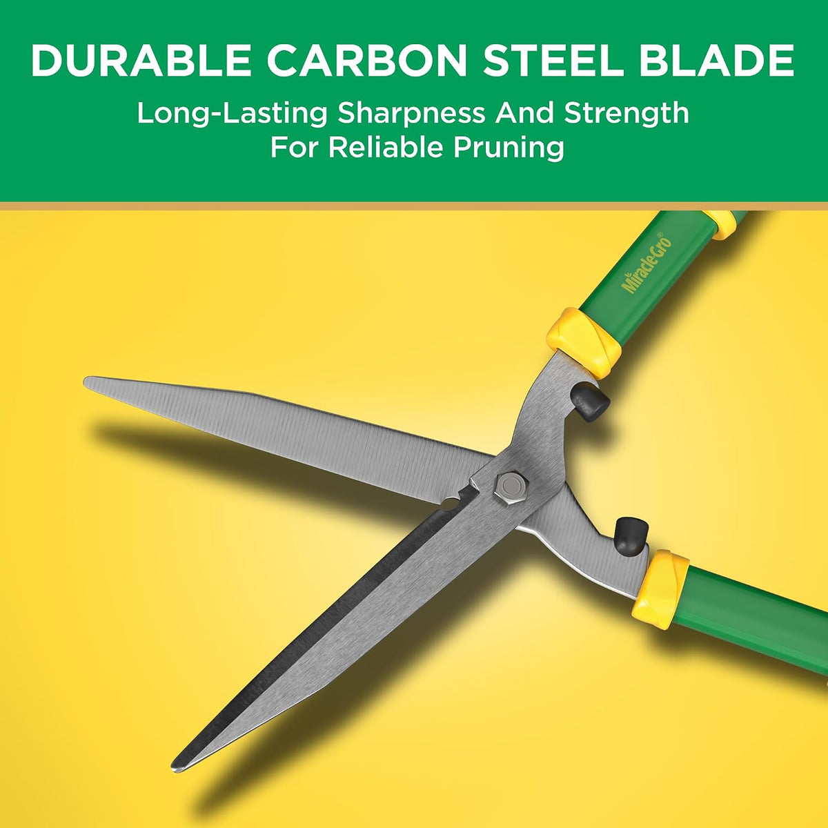 21 in. Hedge Shears – Lawn and Yard Tool with Sharp Carbon Steel Blades, Comfort Grip Handles, and Lightweight Design for Shaping/Trimming Hedges, Shrubs, and Bushes