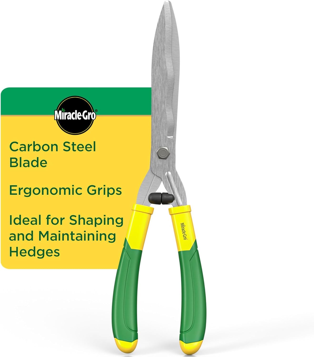 21 in. Hedge Shears – Lawn and Yard Tool with Sharp Carbon Steel Blades, Comfort Grip Handles, and Lightweight Design for Shaping/Trimming Hedges, Shrubs, and Bushes