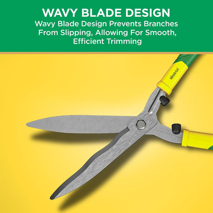 21 in. Hedge Shears – Lawn and Yard Tool with Sharp Carbon Steel Blades, Comfort Grip Handles, and Lightweight Design for Shaping/Trimming Hedges, Shrubs, and Bushes