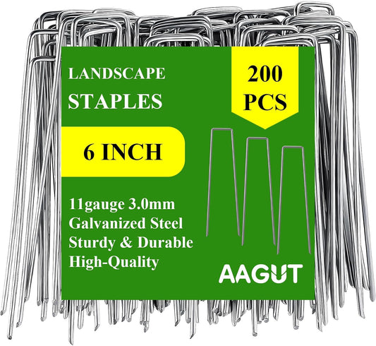 Landscape Staples 6 Inch Galvanized Anti-Rust Garden Stakes 11 Gauge