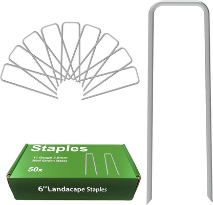Landscape Staples 6 Inch Galvanized Anti-Rust Garden Stakes 11 Gauge