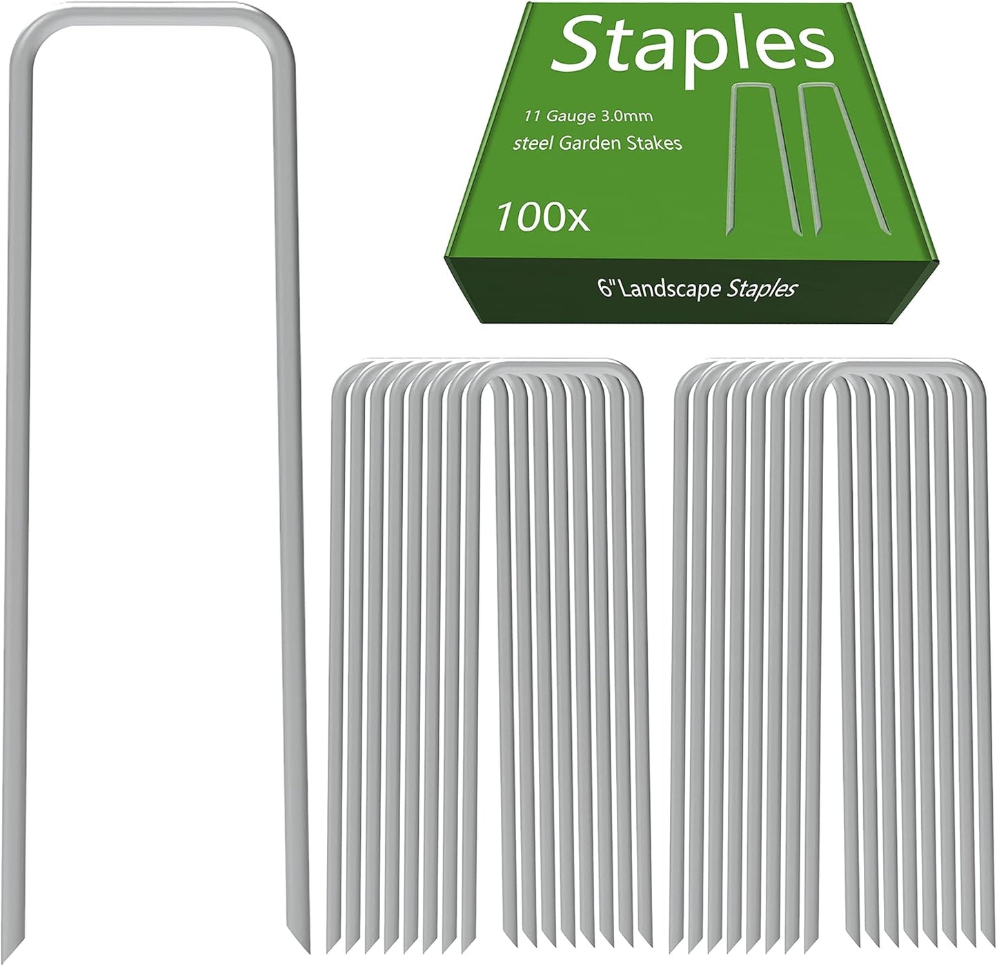 Landscape Staples 6 Inch Galvanized Anti-Rust Garden Stakes 11 Gauge