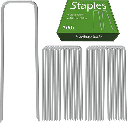 Landscape Staples 6 Inch Galvanized Anti-Rust Garden Stakes 11 Gauge
