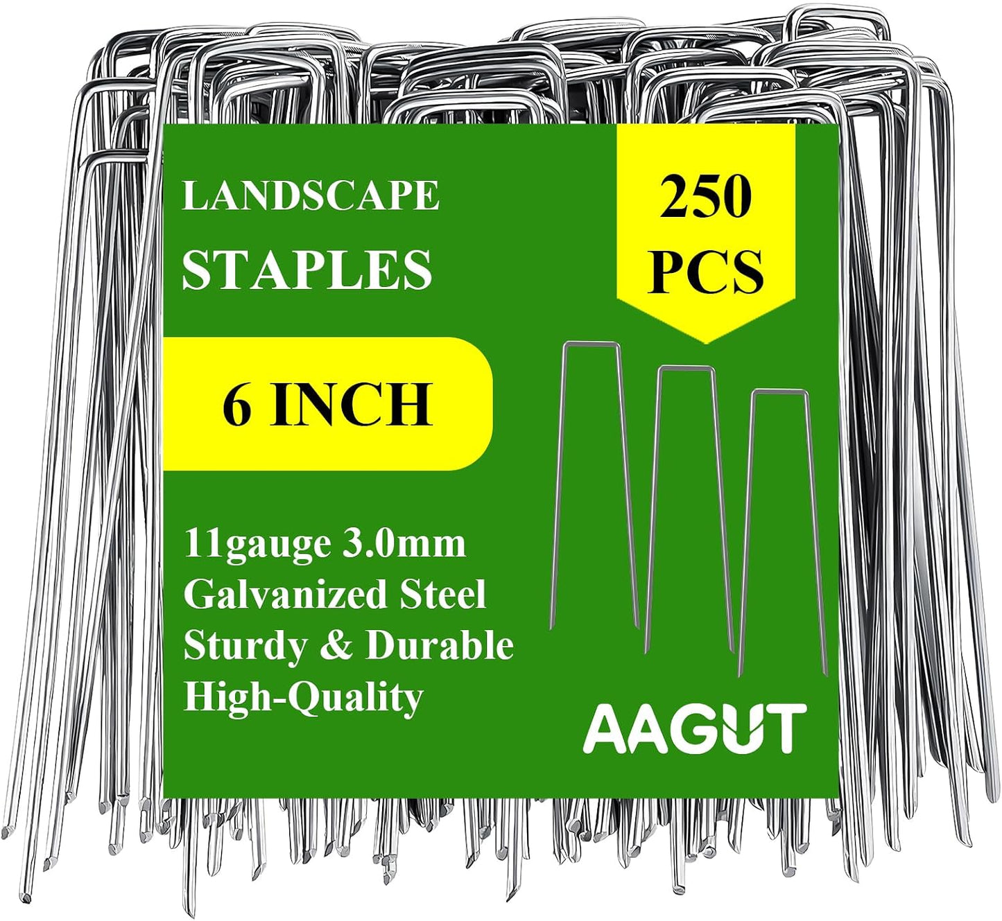 Landscape Staples 6 Inch Galvanized Anti-Rust Garden Stakes 11 Gauge