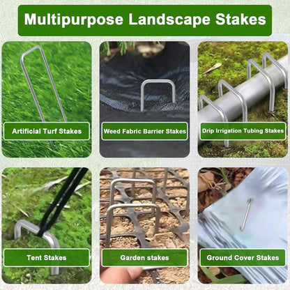 Landscape Staples 6 Inch Galvanized Anti-Rust Garden Stakes 11 Gauge