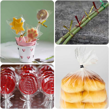 700 Pcs Bags Twist Tie Bread Ties for Party Twist Ties for Bag Metallic Twist Ties for Candy Bags Coffee Bags Plastic Bags Bread Bags Treat Bags Cake Pops Gift Wrapping Bags Foil Twist Ties (7 Colors)