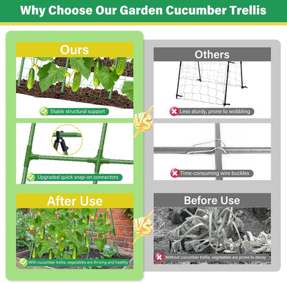 2Pack 51x35Inch Cucumber Trellis for Raised Bed, Adjustable A-Frame Garden Trellis for Climbing Plants Outdoor with Climbing Net, Meal Plant Trellis for Vegetables Pea Bean Tomato Squash Grape