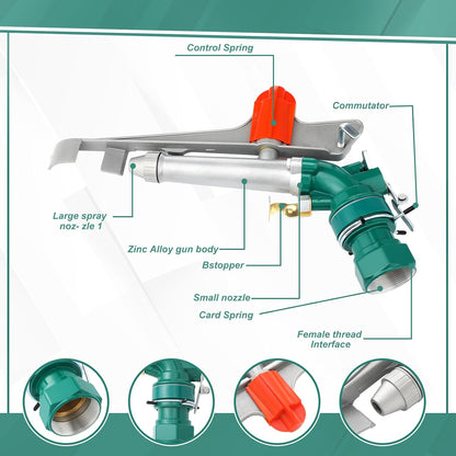 1-1/2 '' Agriculture Irrigation Sprinkler Large Area Farm Gun