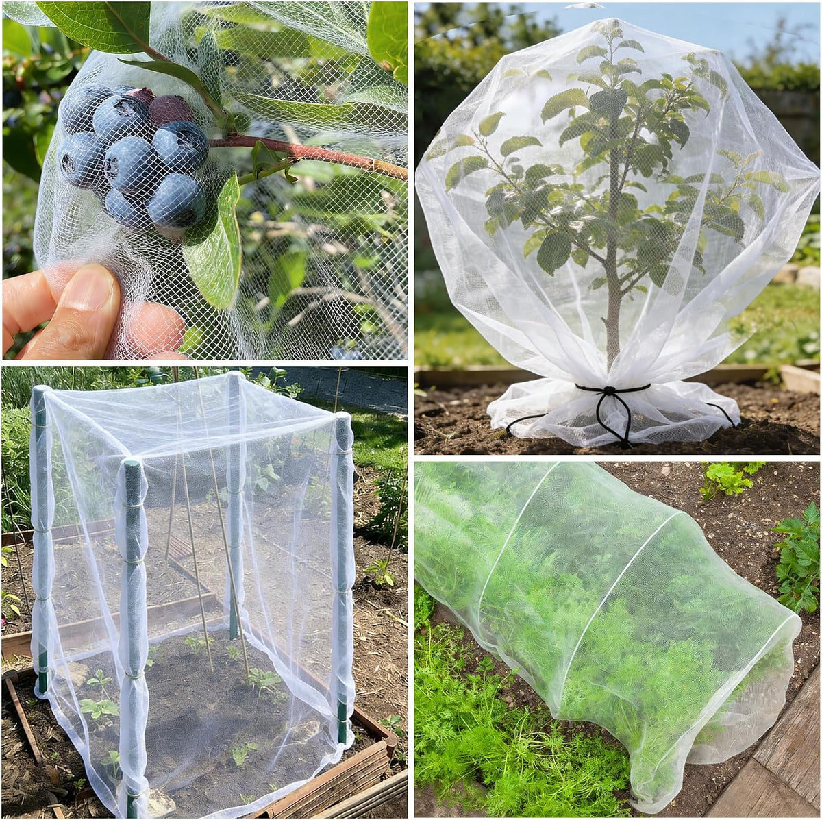 Garden Netting for Strawberry Plants,6.5'x10' HDPE Fine Strawberry Bird Netting for Raised Bed Row Cover Screen Mesh Net,Protecting Plant Mesh Cover for Fruit Tree Vegetable Flowers (6.5'x10')
