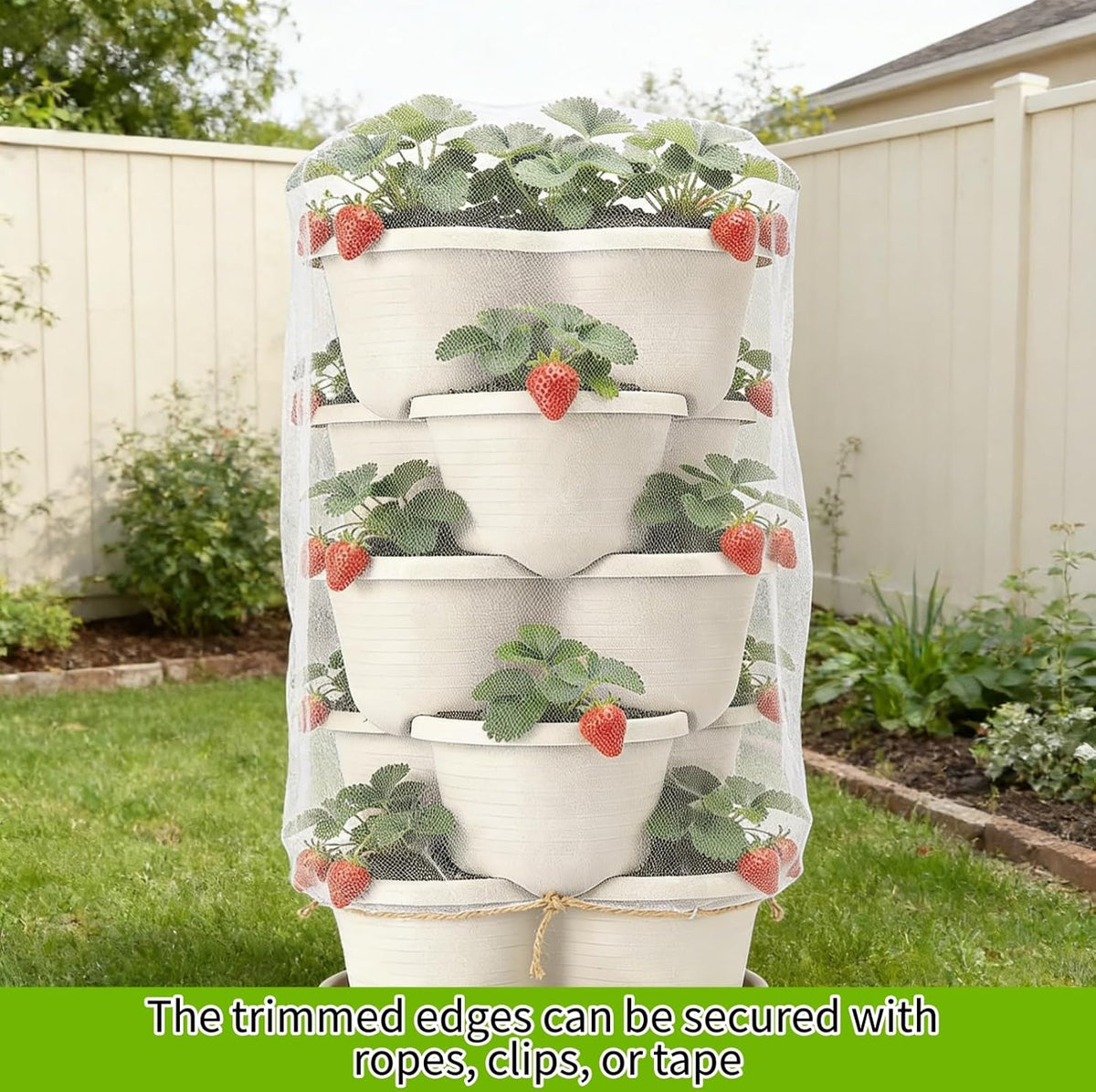 Garden Netting for Strawberry Plants,6.5'x10' HDPE Fine Strawberry Bird Netting for Raised Bed Row Cover Screen Mesh Net,Protecting Plant Mesh Cover for Fruit Tree Vegetable Flowers (6.5'x10')