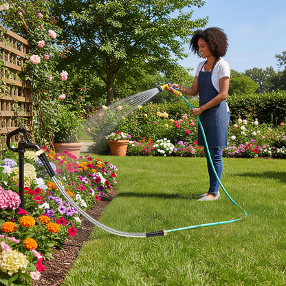 Short Garden Hose 1ft x 5/8",Metal Garden Hose for Hose Reel Faucet,Heavy Duty 304 Stainless Steel Metal Leader Hose,Lightweight & Leakproof Water Hose for Outdoor,Yard,Lawn,Male to Female