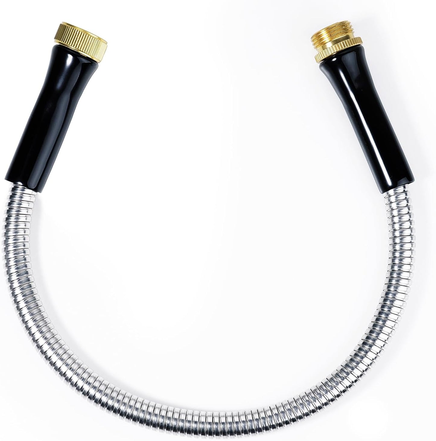 Short Garden Hose 1ft x 5/8",Metal Garden Hose for Hose Reel Faucet,Heavy Duty 304 Stainless Steel Metal Leader Hose,Lightweight & Leakproof Water Hose for Outdoor,Yard,Lawn,Male to Female