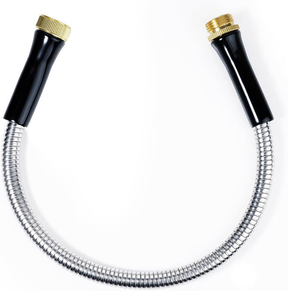 Short Garden Hose 1ft x 5/8",Metal Garden Hose for Hose Reel Faucet,Heavy Duty 304 Stainless Steel Metal Leader Hose,Lightweight & Leakproof Water Hose for Outdoor,Yard,Lawn,Male to Female