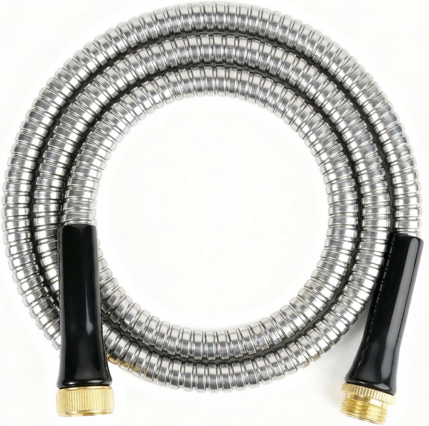 Short Garden Hose 1ft x 5/8",Metal Garden Hose for Hose Reel Faucet,Heavy Duty 304 Stainless Steel Metal Leader Hose,Lightweight & Leakproof Water Hose for Outdoor,Yard,Lawn,Male to Female