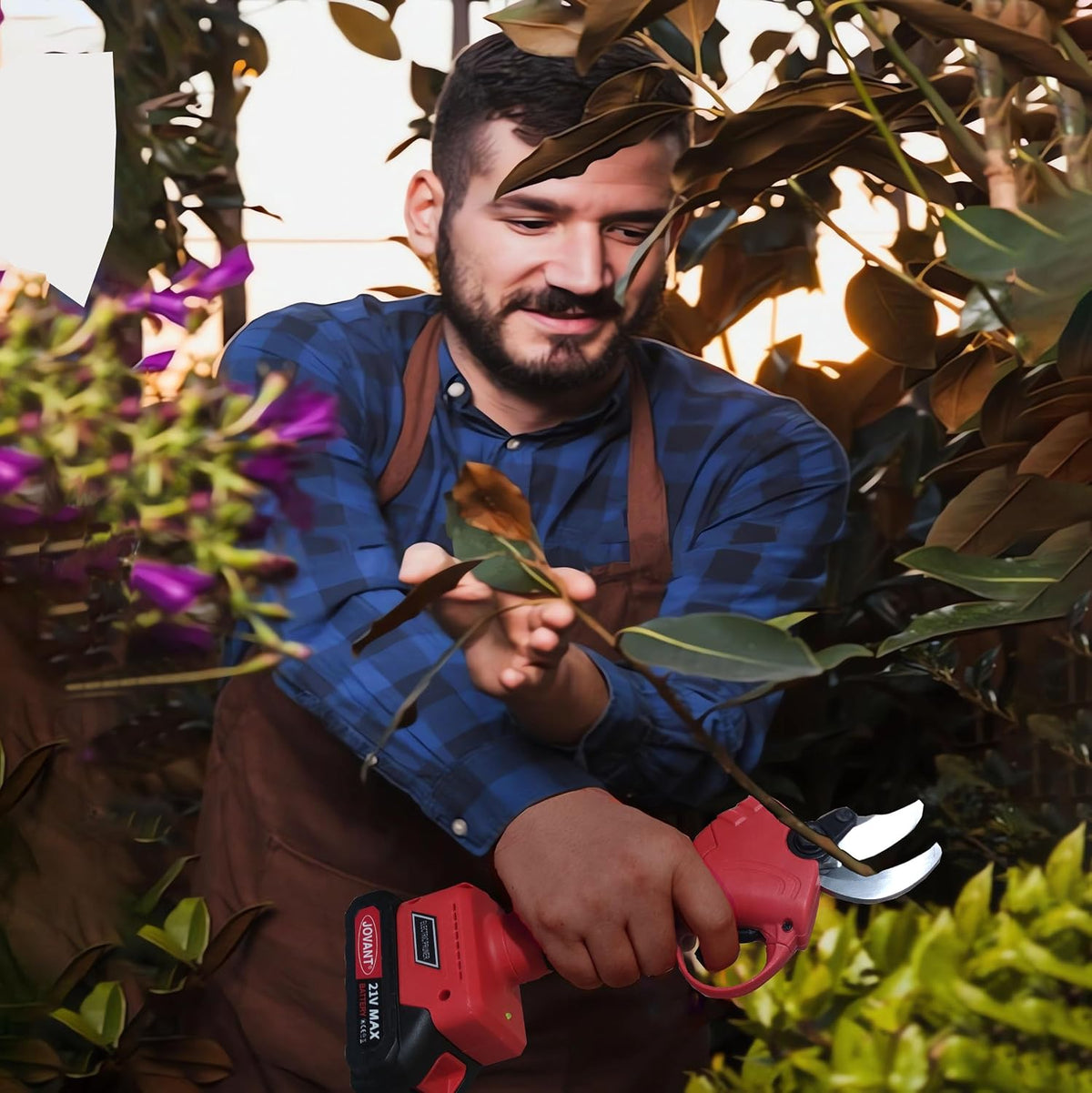 2-IN-1 Cordless Electric Pole Pruning Shears, 12.6FT Telescopic Reach, 1.1 Inch(28mm) Cutting Diameter, Brushless Motor, 2×20V 2000mAh Battery, Garden Tree Branch Pruning & Trimming