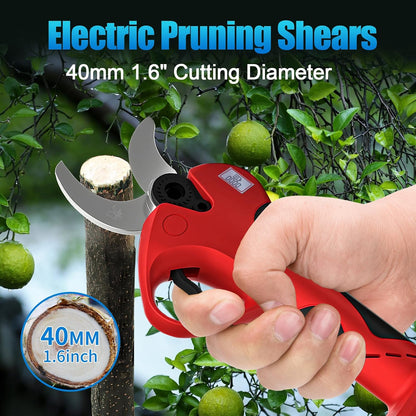 2-IN-1 Cordless Electric Pole Pruning Shears, 12.6FT Telescopic Reach, 1.1 Inch(28mm) Cutting Diameter, Brushless Motor, 2×20V 2000mAh Battery, Garden Tree Branch Pruning & Trimming