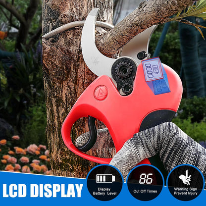2-IN-1 Cordless Electric Pole Pruning Shears, 12.6FT Telescopic Reach, 1.1 Inch(28mm) Cutting Diameter, Brushless Motor, 2×20V 2000mAh Battery, Garden Tree Branch Pruning & Trimming