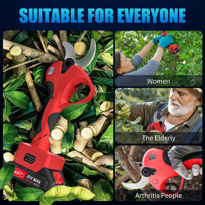 2-IN-1 Cordless Electric Pole Pruning Shears, 12.6FT Telescopic Reach, 1.1 Inch(28mm) Cutting Diameter, Brushless Motor, 2×20V 2000mAh Battery, Garden Tree Branch Pruning & Trimming