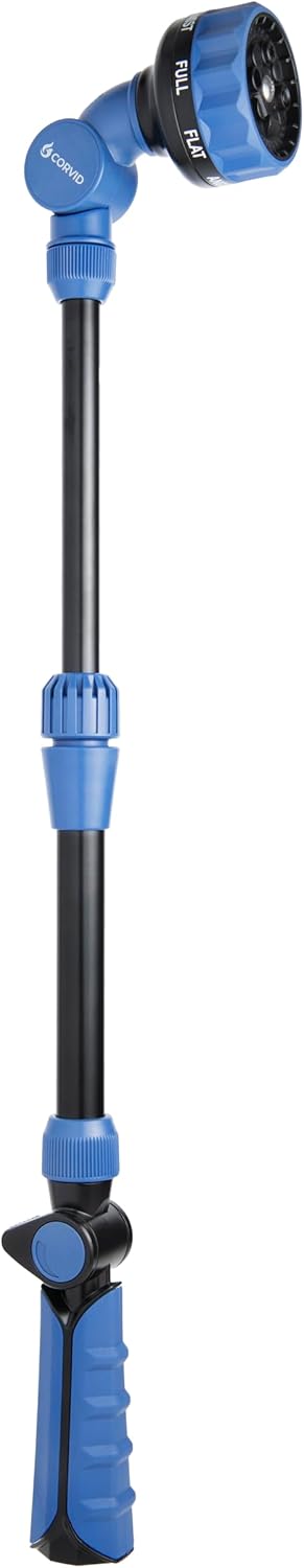 with Adjustable Thumb Control Garden Watering Wand, 19-24 Inch Telescoping Hose Nozzle 8 Spray Patterns, Heavy-Duty Zinc & Aluminum for Precise Watering and Cleaning