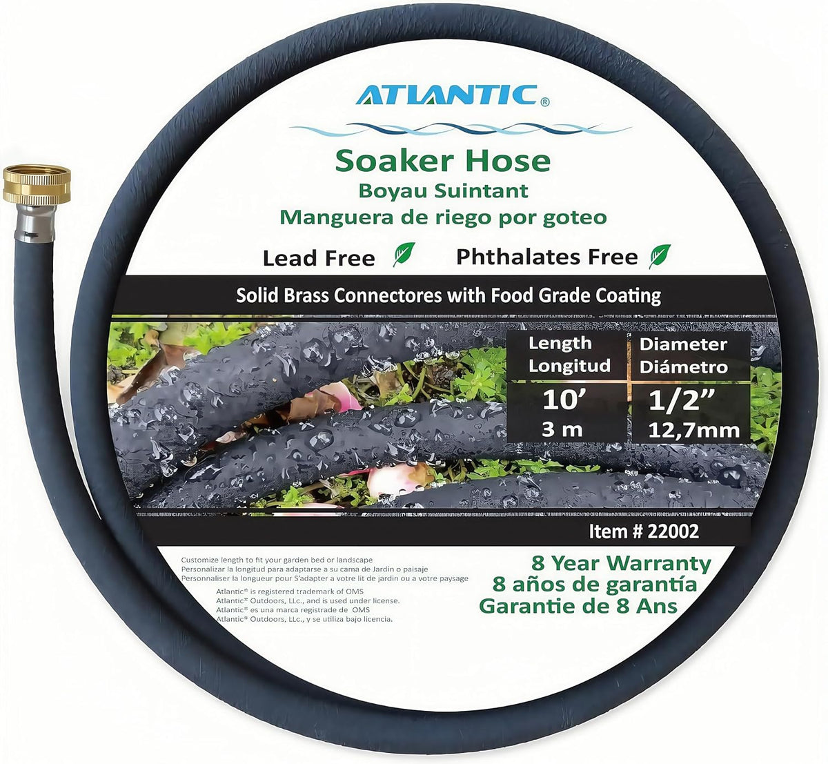 Short Soaker Hose 10 FT x1/2" Garden Soaker Hose, Water Seeper Hoses for Foundation Watering, Garden Beds, Garden, Lawn and Plants