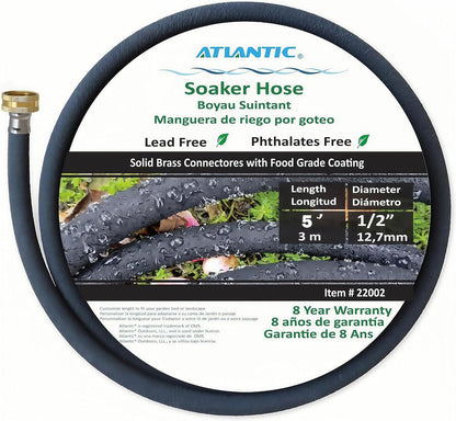 Short Soaker Hose 10 FT x1/2" Garden Soaker Hose, Water Seeper Hoses for Foundation Watering, Garden Beds, Garden, Lawn and Plants