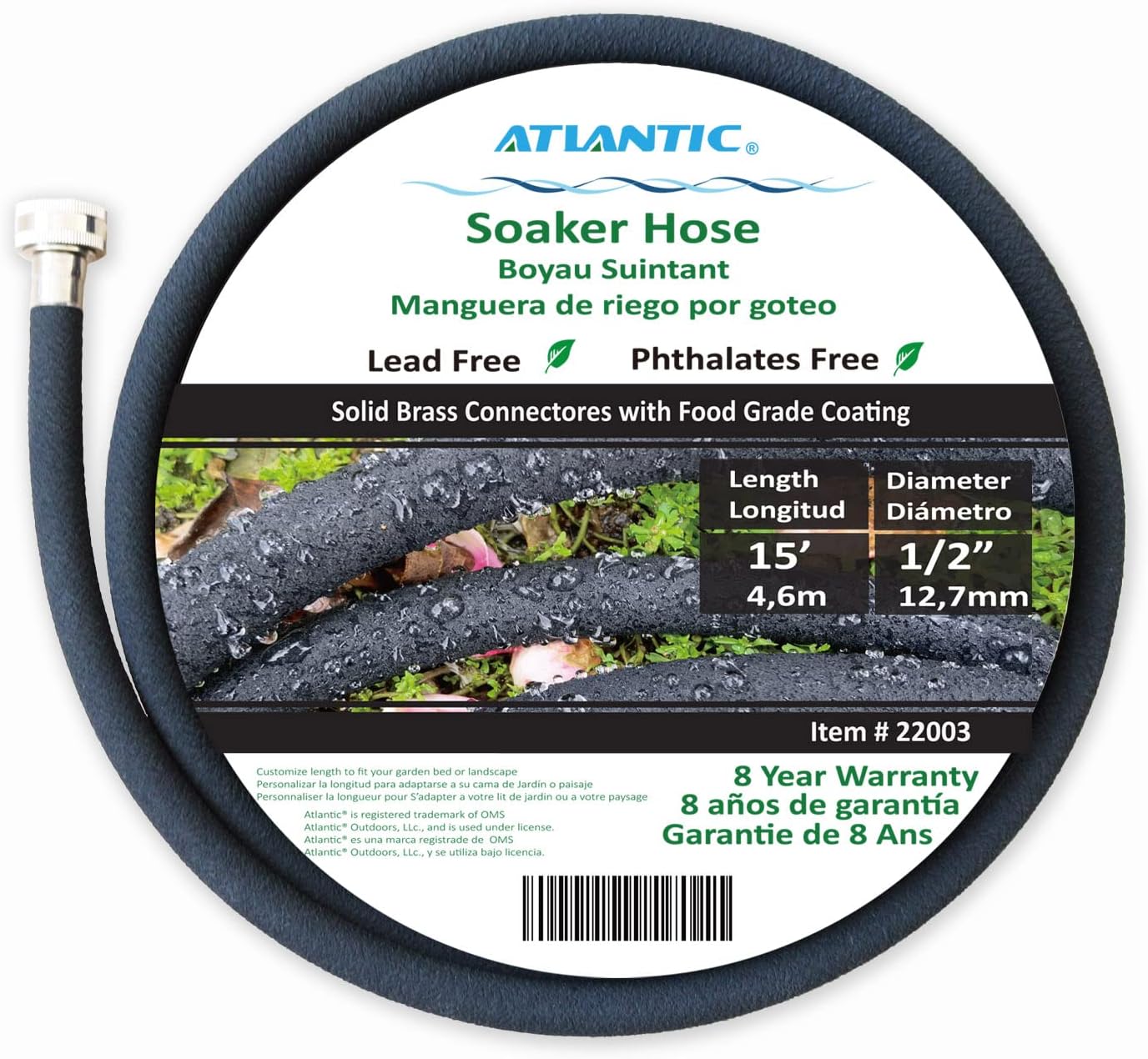 Short Soaker Hose 10 FT x1/2" Garden Soaker Hose, Water Seeper Hoses for Foundation Watering, Garden Beds, Garden, Lawn and Plants