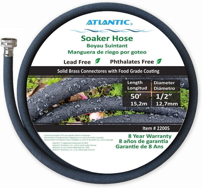 Short Soaker Hose 10 FT x1/2" Garden Soaker Hose, Water Seeper Hoses for Foundation Watering, Garden Beds, Garden, Lawn and Plants