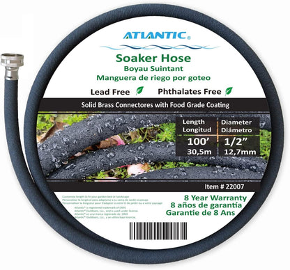 Short Soaker Hose 10 FT x1/2" Garden Soaker Hose, Water Seeper Hoses for Foundation Watering, Garden Beds, Garden, Lawn and Plants