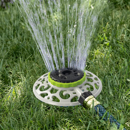 Adjustable Turret Metal Sprinkler, 8 Mode Fixed Lawn Sprinkler for Yard with Hose Quick Connect Product Adapter for Garden Watering Irrigation
