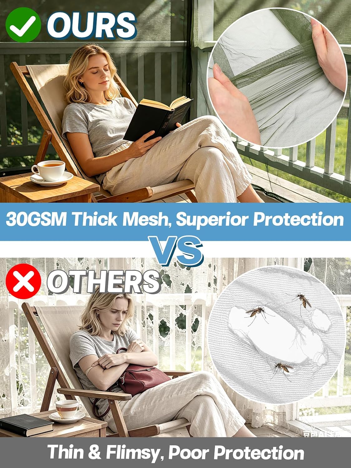 40x10ft Ultra-fine Mesh Mosquito Net, Patio Screen Netting, 1Pc Green